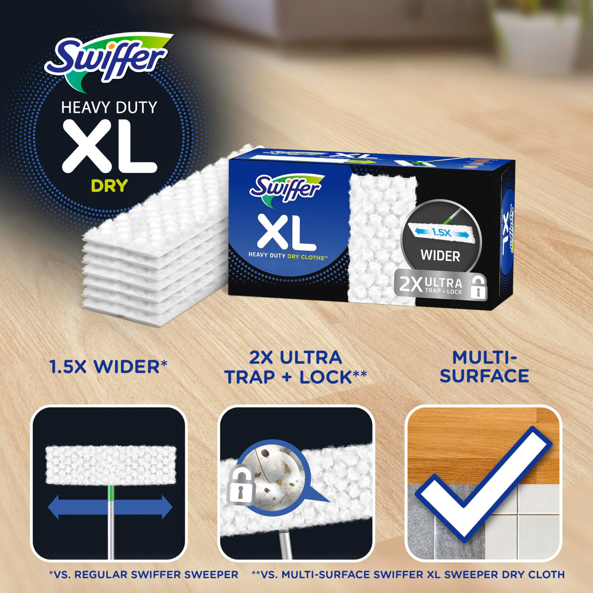 Swiffer® XL Heavy Duty Dry Sweeping Cloths