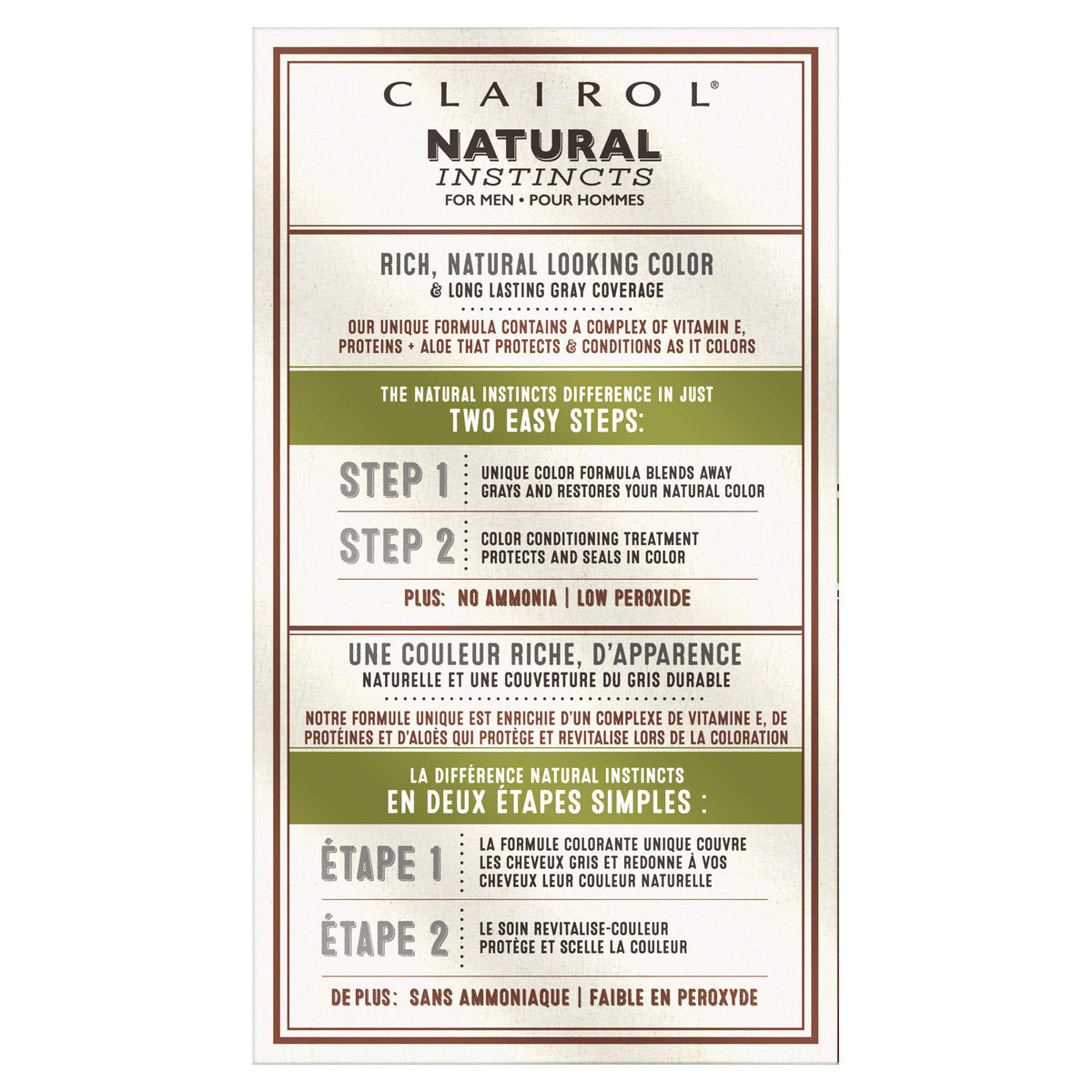 Clairol Natural Instincts Semi-Permanent Hair Dye for Men, M13 Dark Brown Hair Color, Pack of 1