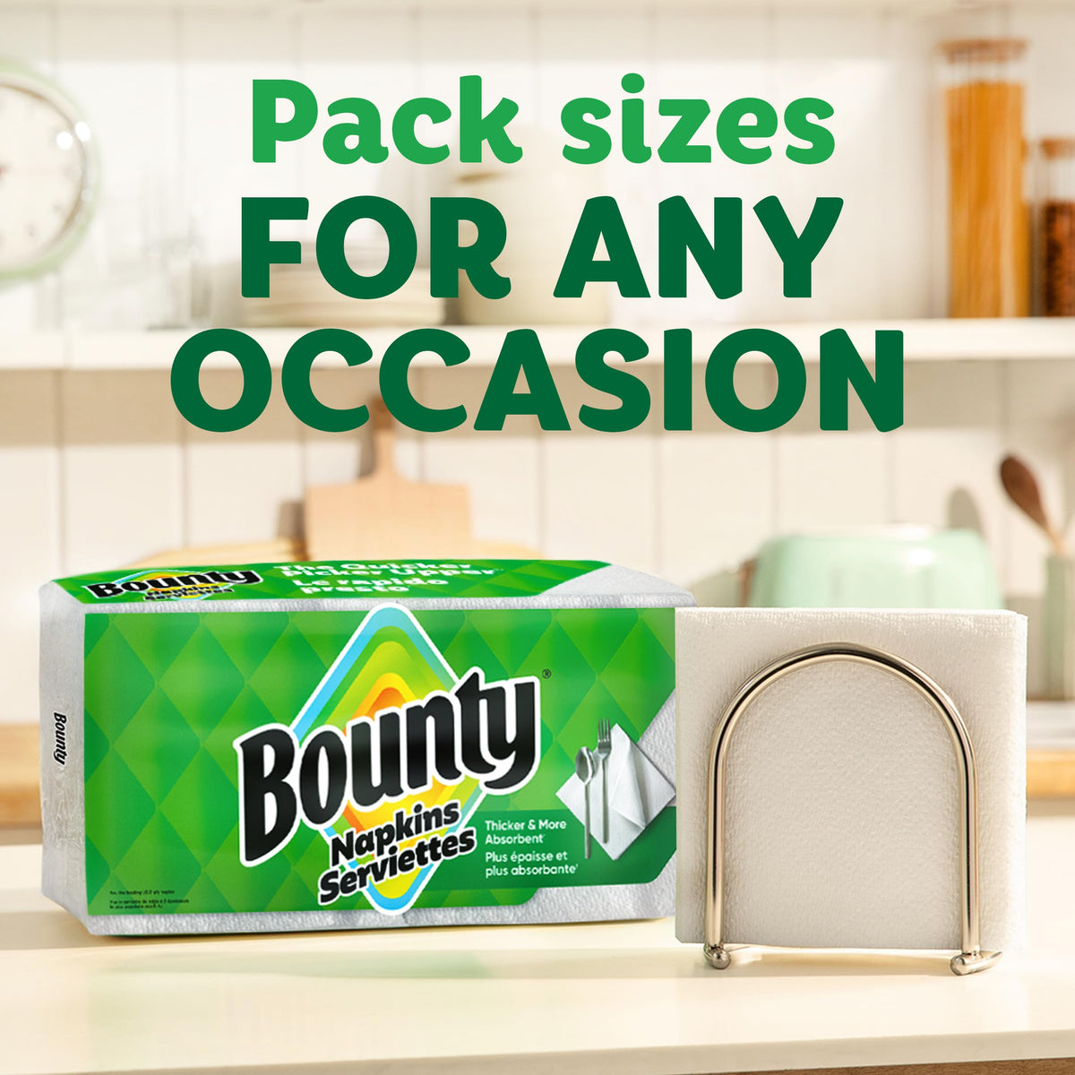 Bounty Paper Napkins, White, 400 Count