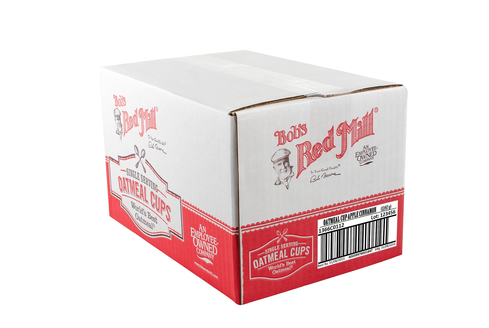 Bob's Red Mill GF Oatmeal Cup, Apple & Cinnamon, 2.36 Ounce Cup (Pack of 12) - Non-GMO, Whole Grain, Kosher
