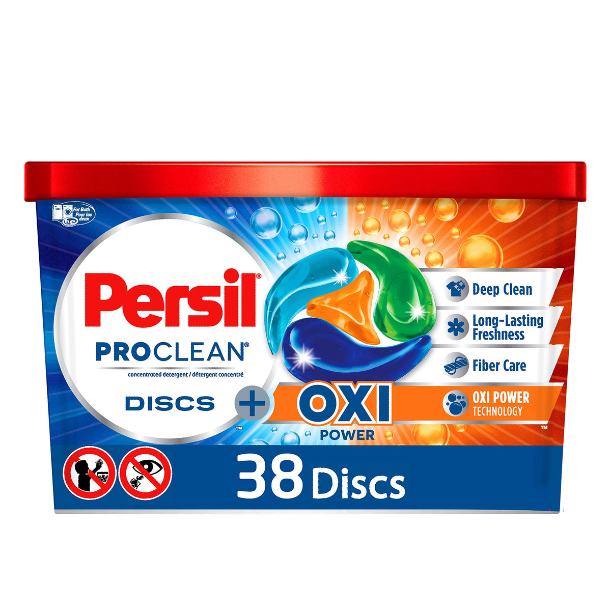 Persil Discs Laundry Detergent Pacs, Oxi, 38 Count