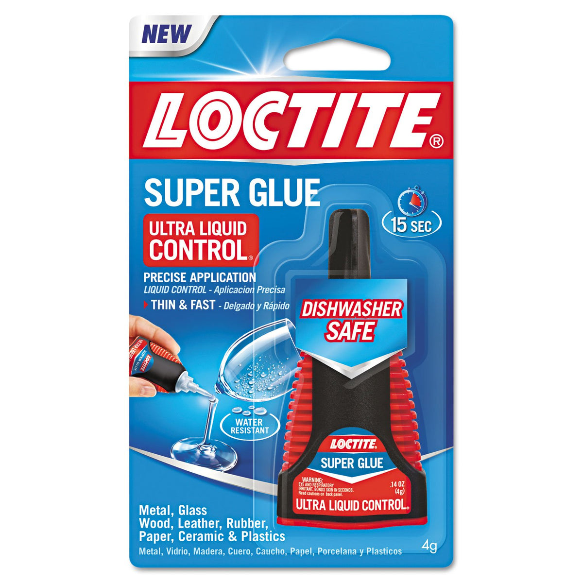 Loctite 1647358 Liquid Super Glue, Clear, 0.14oz, 1/ea