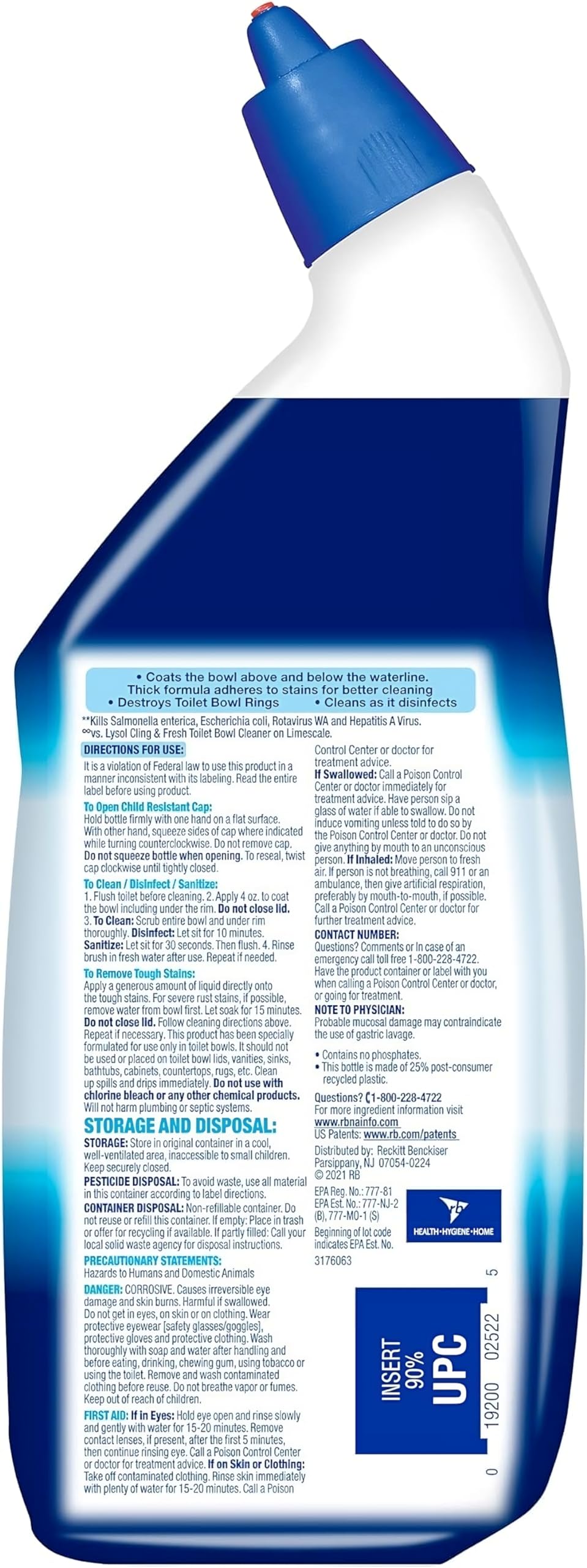 Lysol Toilet Cleaner Bundle - 2 Power Toilet Bowl Cleaner (24 Fl Oz) and 1 Ocean Fresh Click Gel Automatic Toilet Bowl Cleaner (6 count)