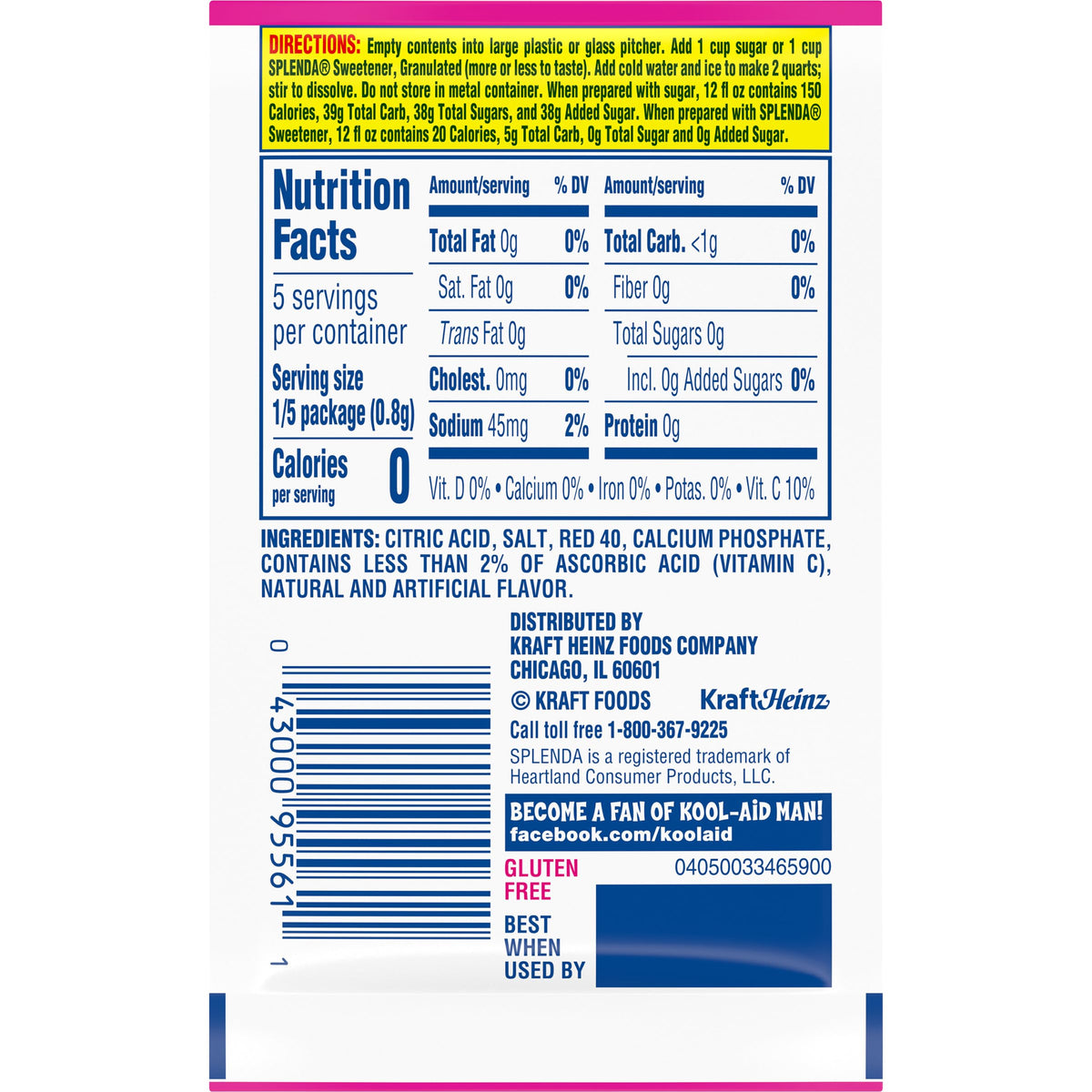 Kool-Aid .14 oz Soft Drink-Powdered Unsweetened Strawberry 192 Case