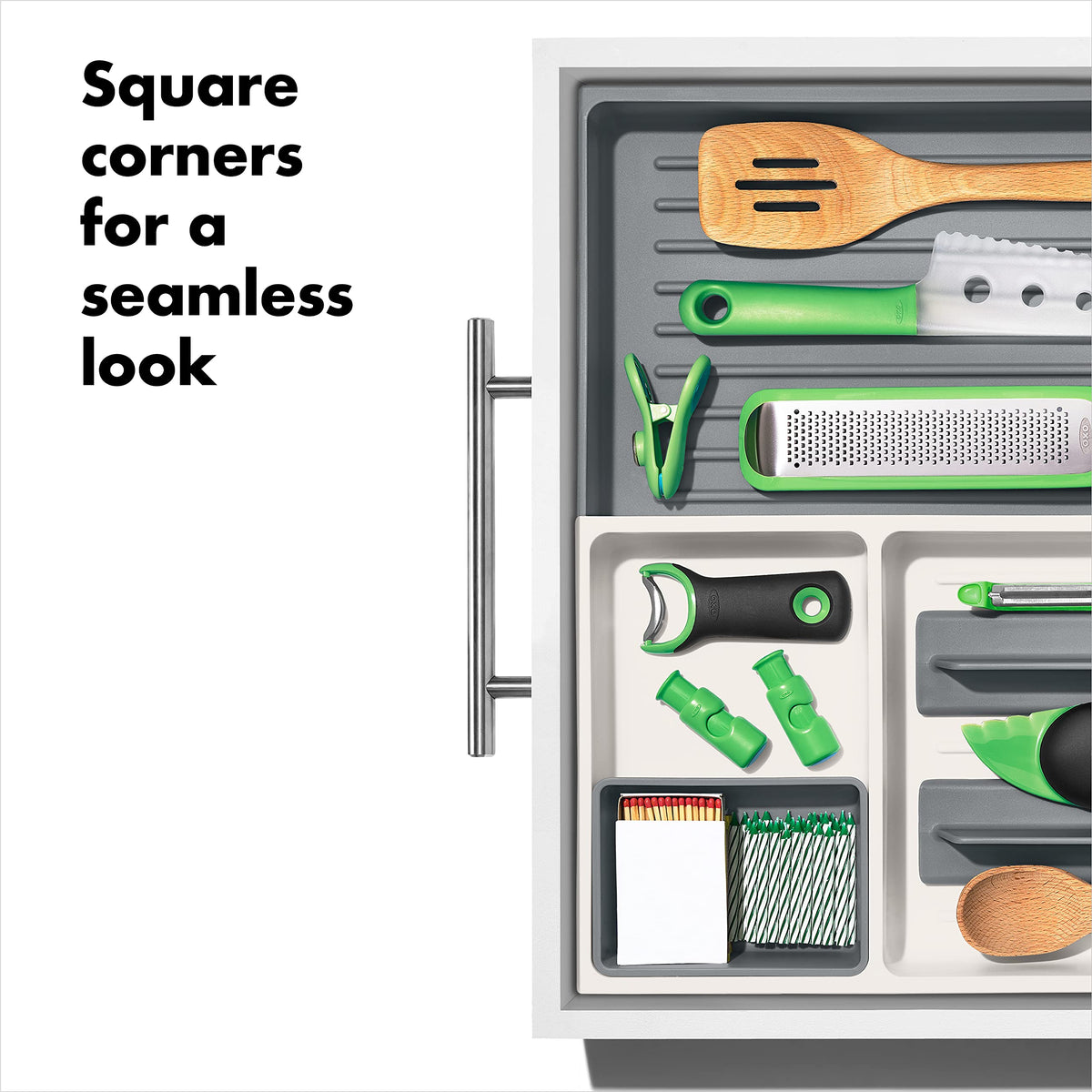 OXO Good Grips Drawer, Large Expandable Kitchen Tool Organizer, White