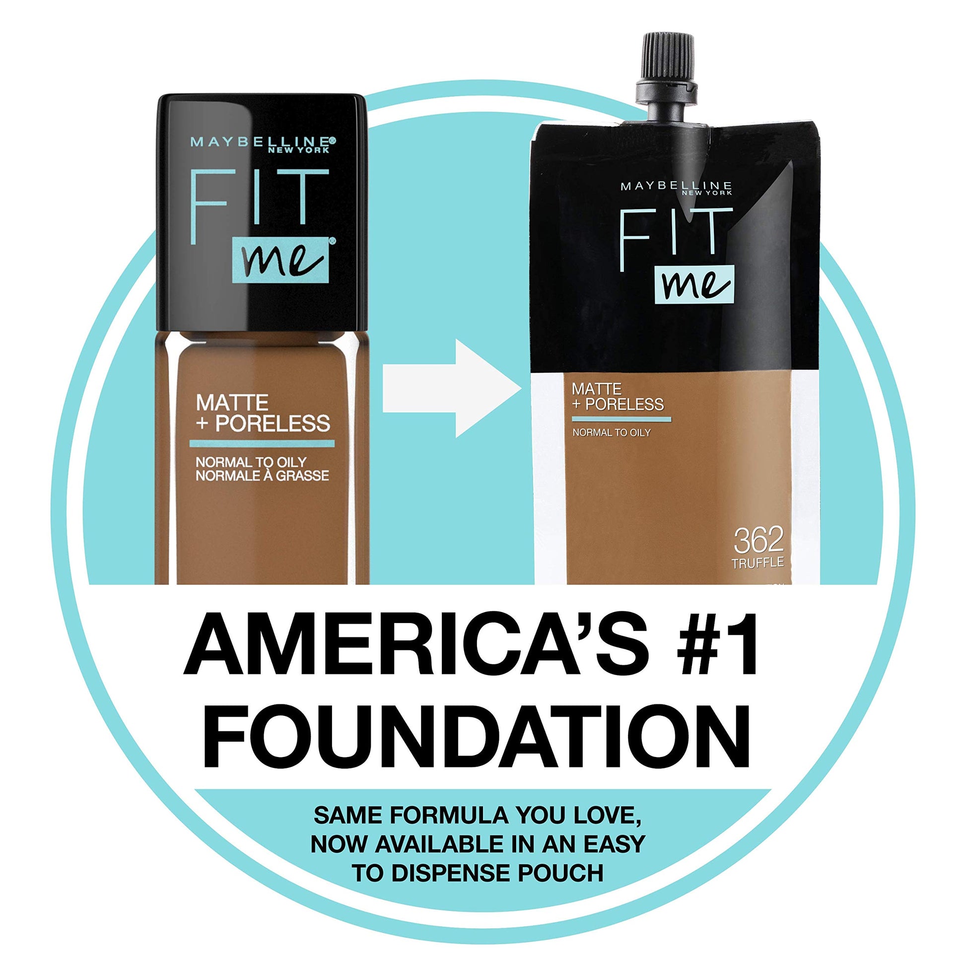 Maybelline New York Fit Me Matte + Poreless Liquid Foundation Makeup, Nude Beige, 2 COUNT Oil-Free Foundation, 2 Oz