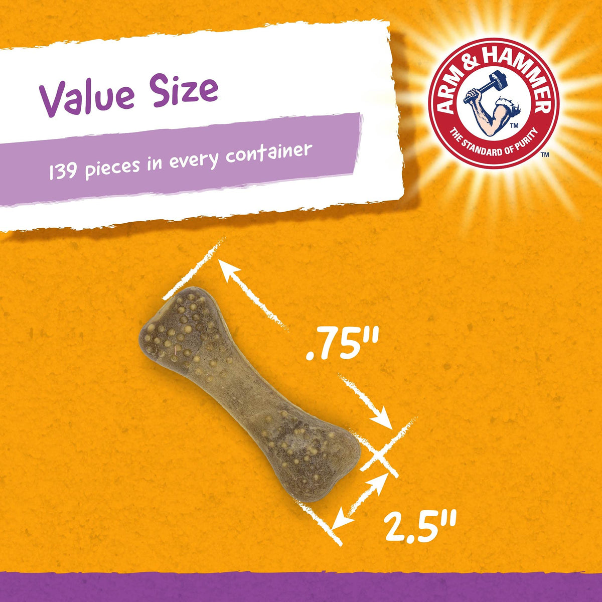 Arm & Hammer for Pets Nubbies Dental Treats for Dogs | Dental Chews Fight Bad Breath, Plaque & Tartar Without Brushing | Mint Flavor Value Bucket, 139 Pcs