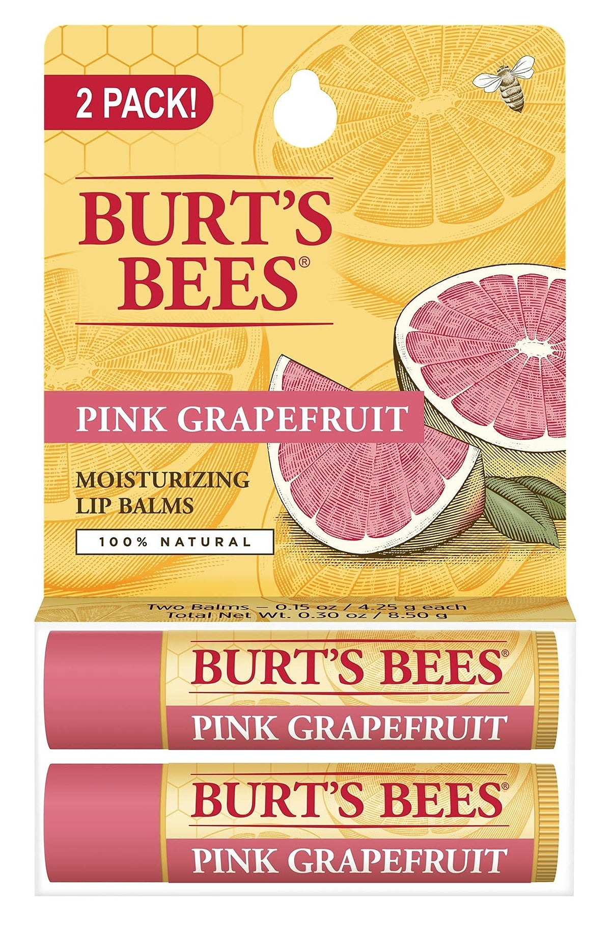 Pink Grapefruit Moisturizing Lip Balm Twin Pack