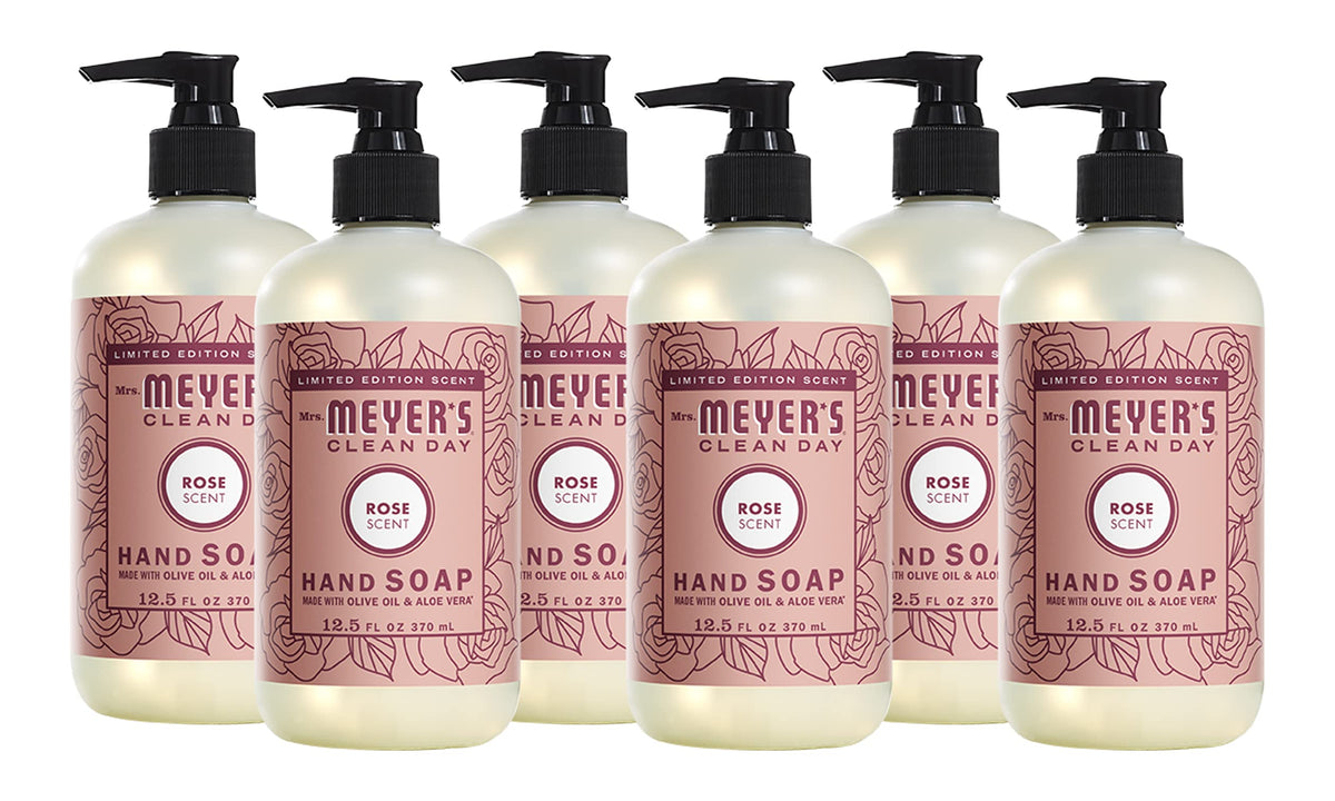 Mrs. MEYER'S CLEAN DAY Liquid Hand Soap,Rose 12.5 Oz, (Pack - 6)