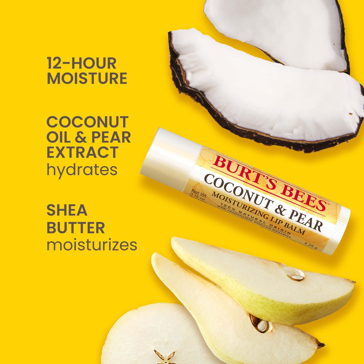Burt's Bees Lip Balm, Beeswax Bounty Assorted Mix, 4-Pack, 0.15 Oz