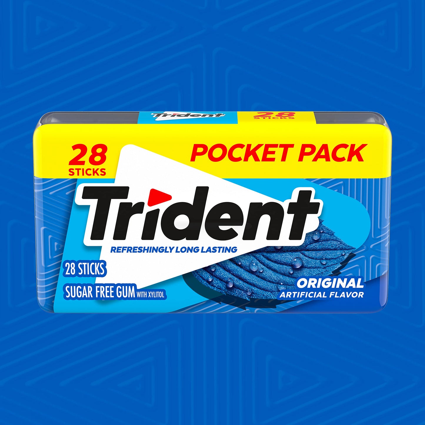 Trident Original Flavor Sugar-Free Chewing Gum, 6 Pocket Packs of 28 Pieces (168 Total Pieces)