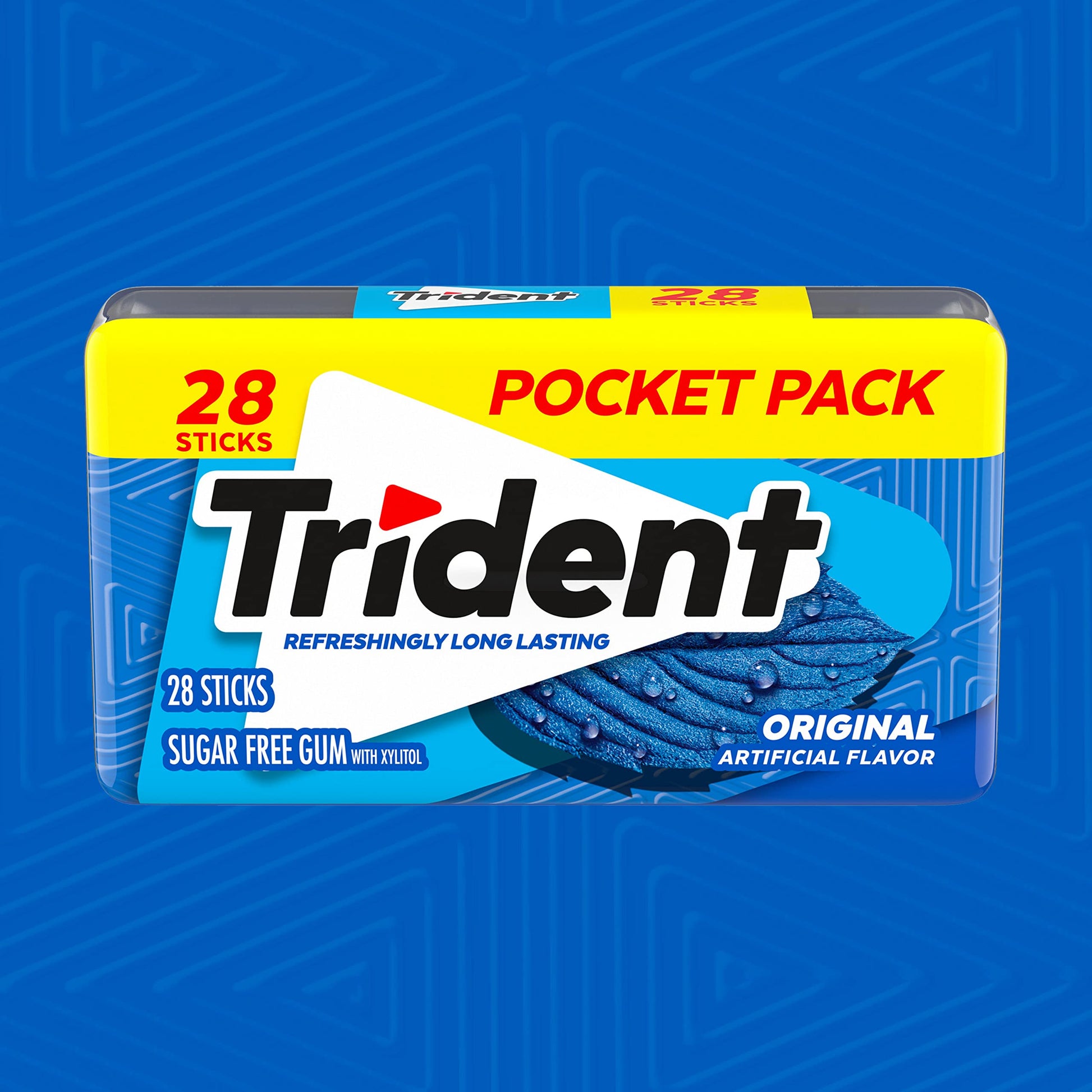 Trident Original Flavor Sugar-Free Chewing Gum, 6 Pocket Packs of 28 Pieces (168 Total Pieces)