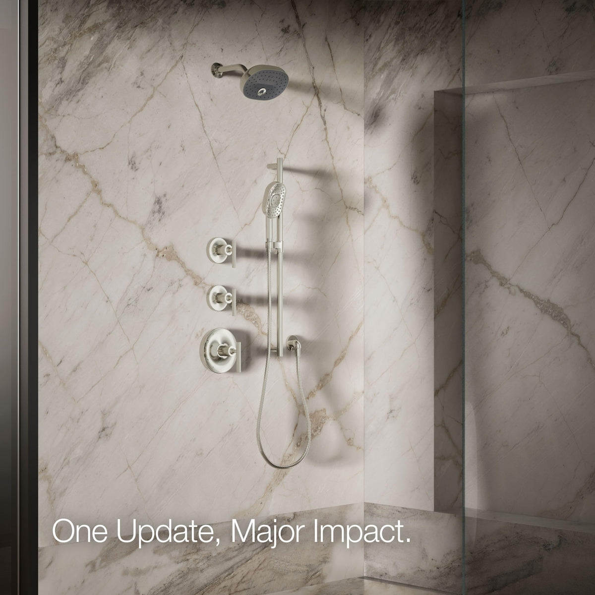 Kohler 26290-SN Statement® Three-function showerhead, 2.5 gpm, Vibrant Polished Nickel