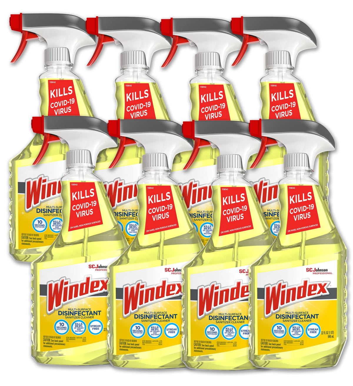 SC Johnson Professional Windex Disinfectant Surface Cleaner 32oz, 32 Fl Ounce