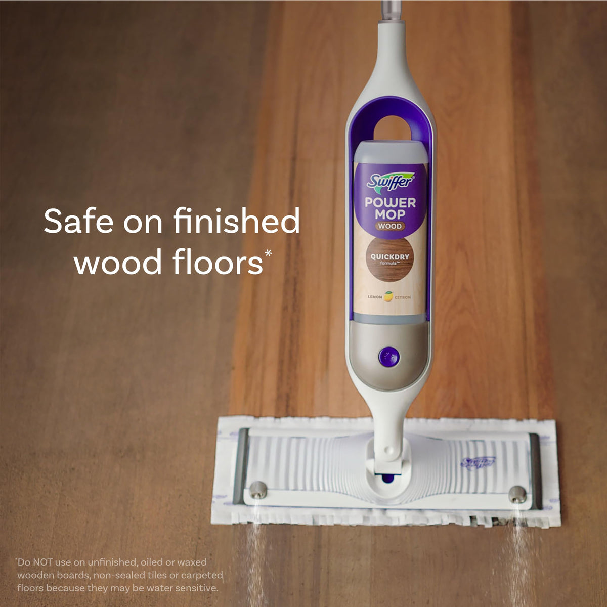 Swiffer PowerMop Wood Mopping Pad Refills for Floor Cleaning, 8 count
