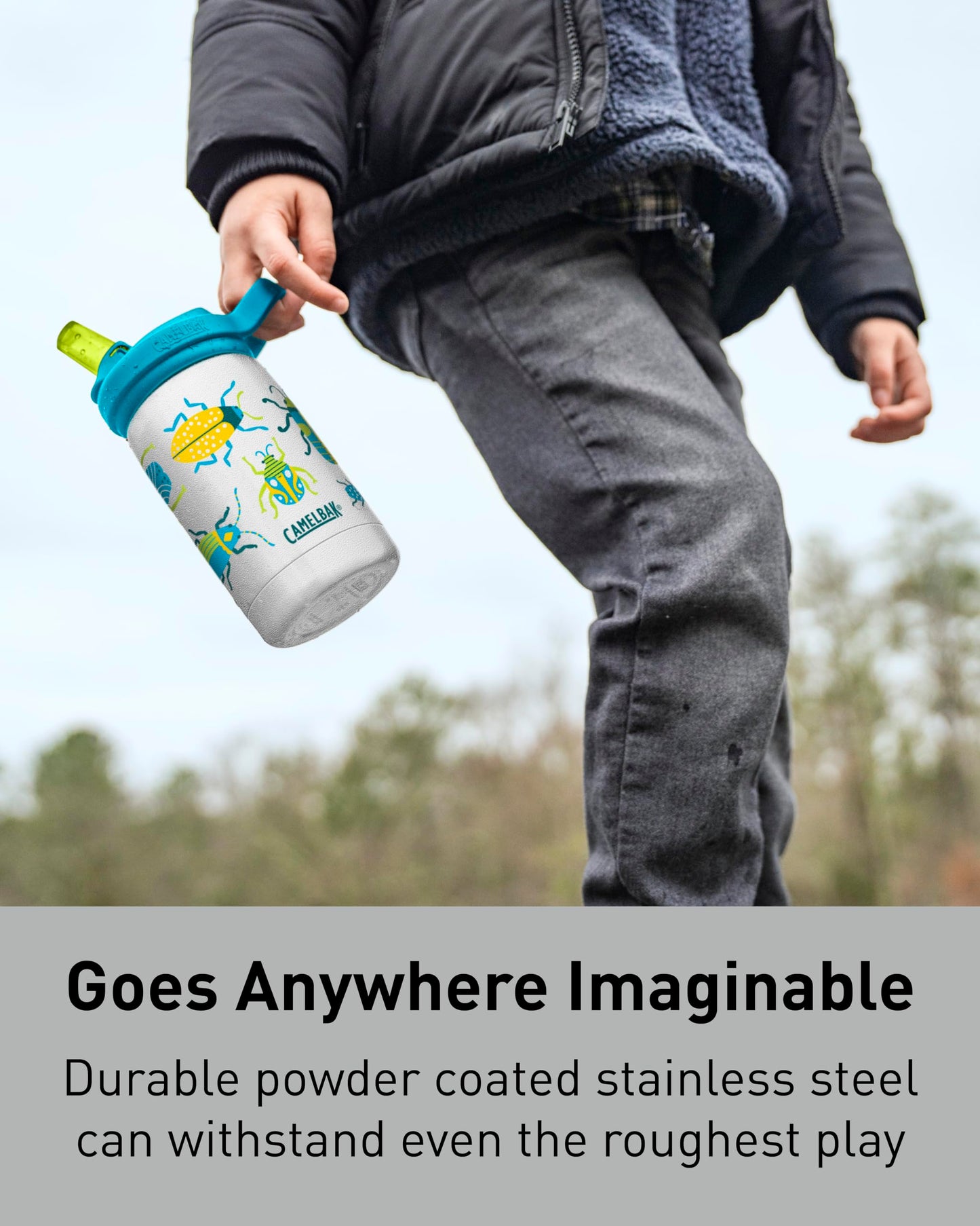CamelBak Eddy+ Kids Bite Valve Straw Insulated Stainless Steel Water Bottle Magic Unicorns, 12oz