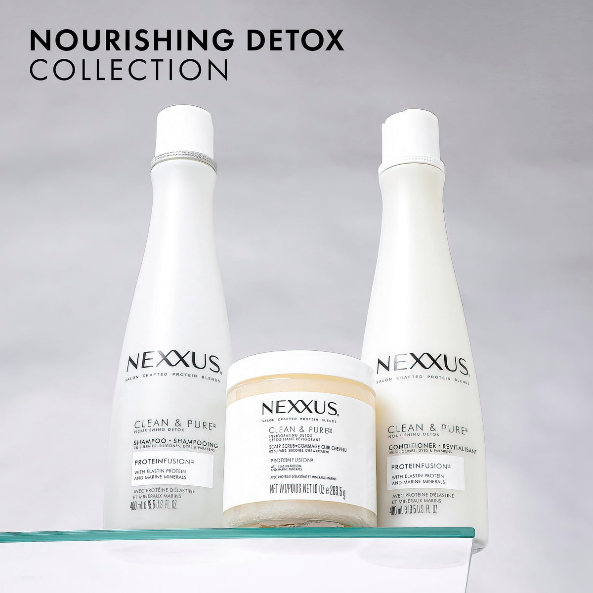 Nexxus Sulfate-Free Hair Scrub To Nourish & Clarify Exfoliating Scalp Scrub Silicone, Dye, & Paraben Free Hair Scrub 10 oz White