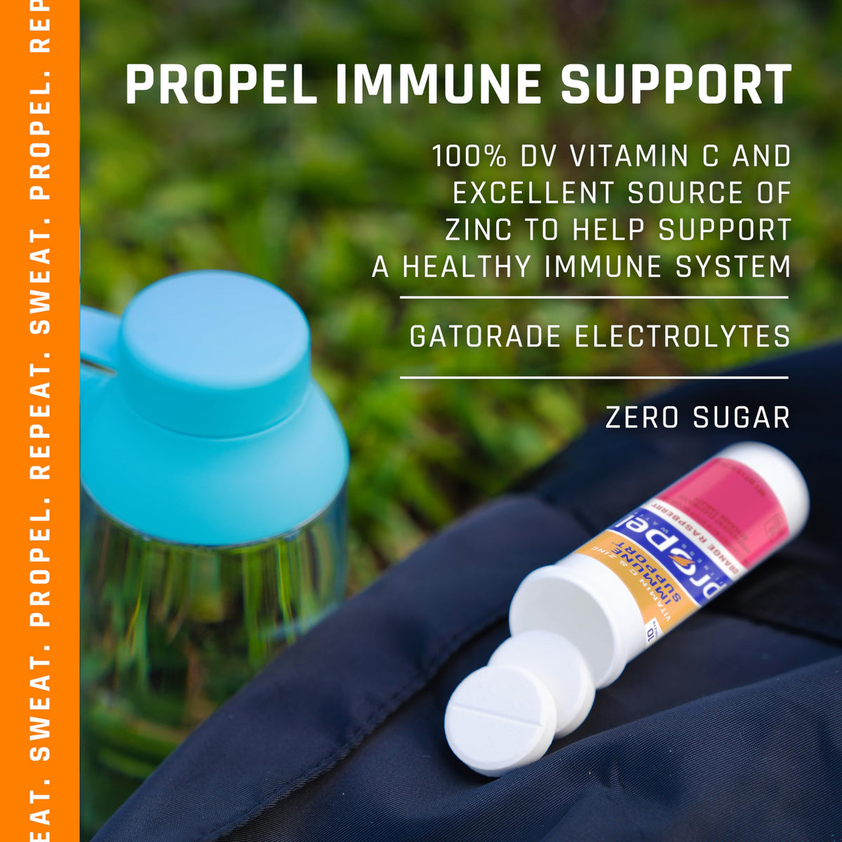Propel Immune Support Tablets, Orange Raspberry, Makes 16.9oz Fl Oz (Pack of 80)