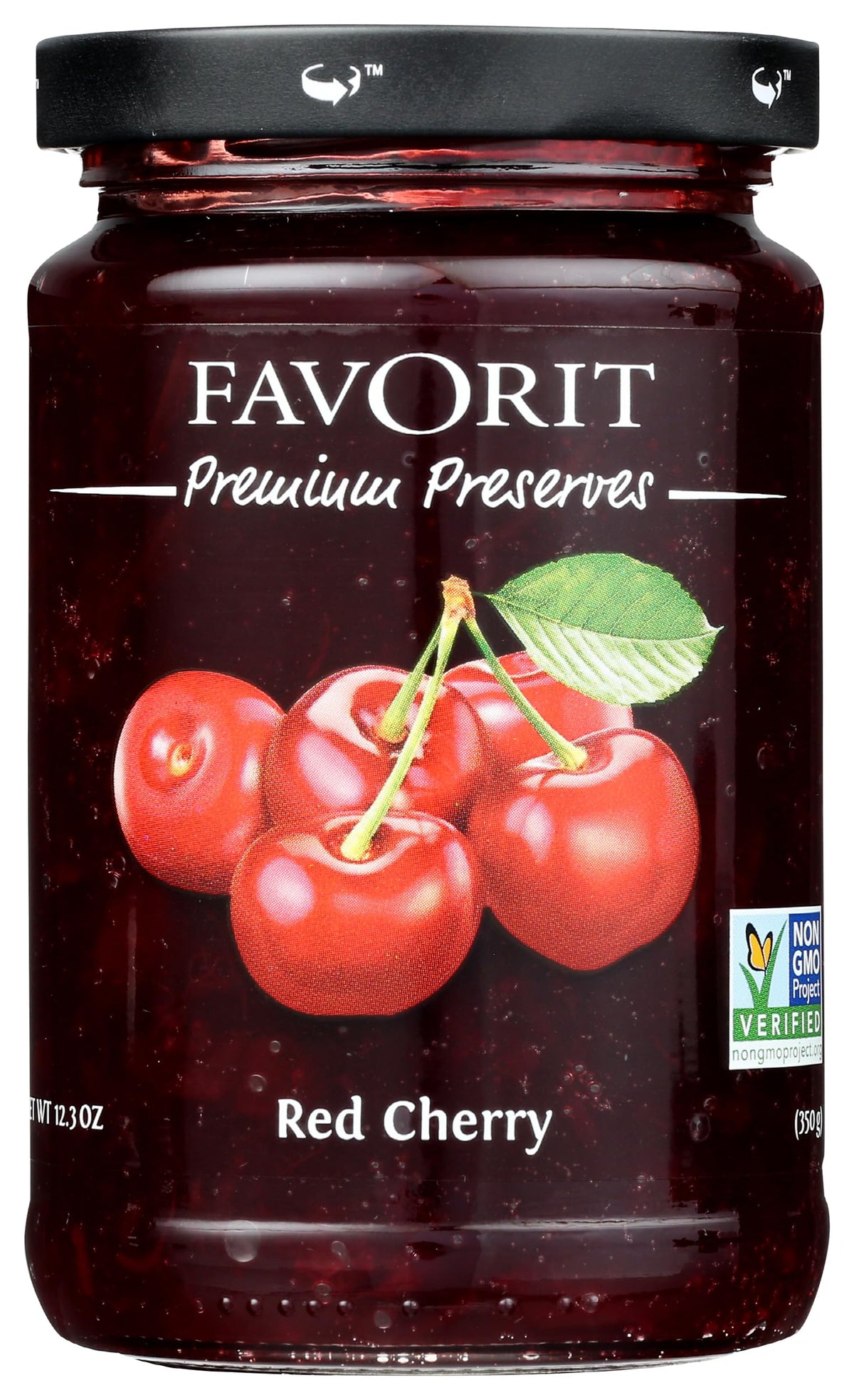 Favorit Preserve Red Cherry, 12.3 oz