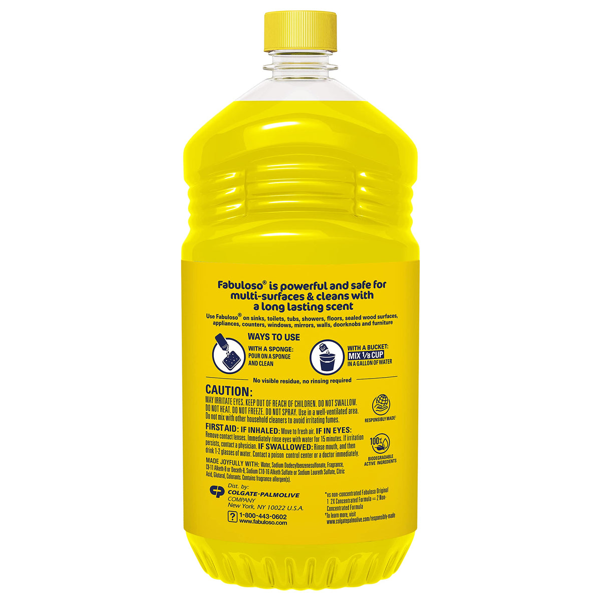Fabuloso Multi-Purpose Cleaner 2X Concentrated, Refreshing Lemon- 56 fl oz(Pack of 6)