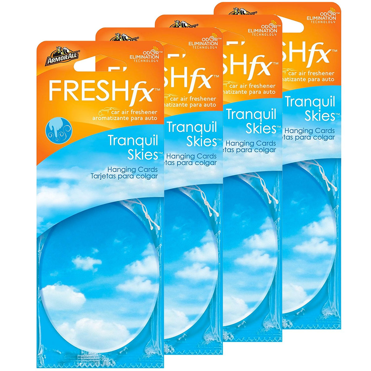 Armor All FRESHfx Car Air Freshener Hanging Card, 12-Count (4 Packs, Tranquil Skies)