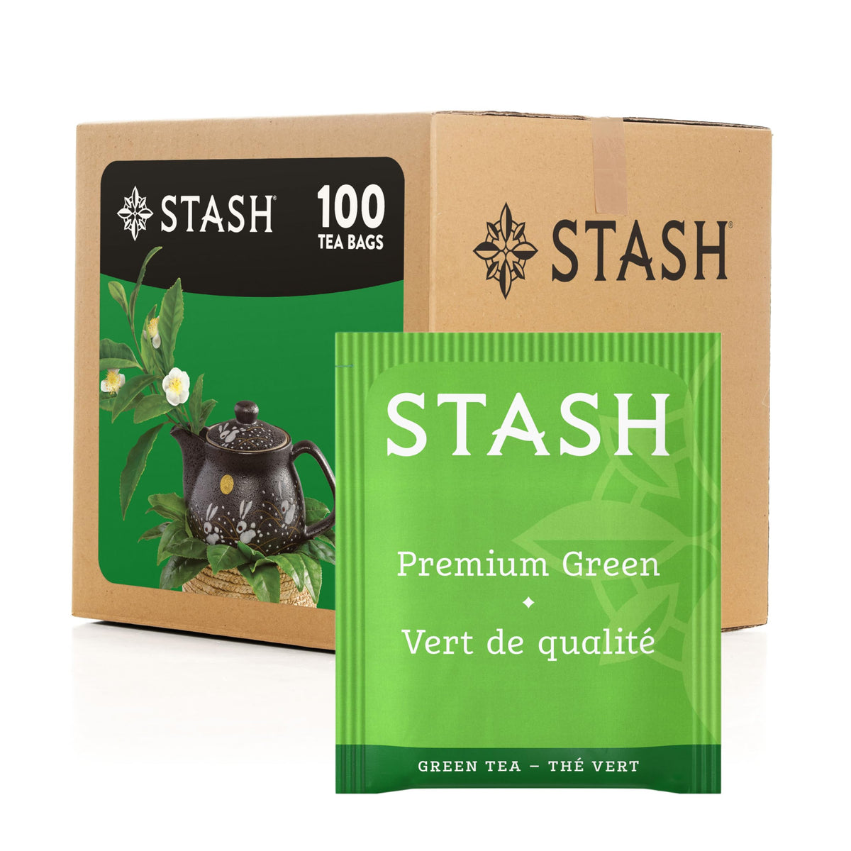 Stash Tea Premium Green Tea, Box of 100 Tea Bags