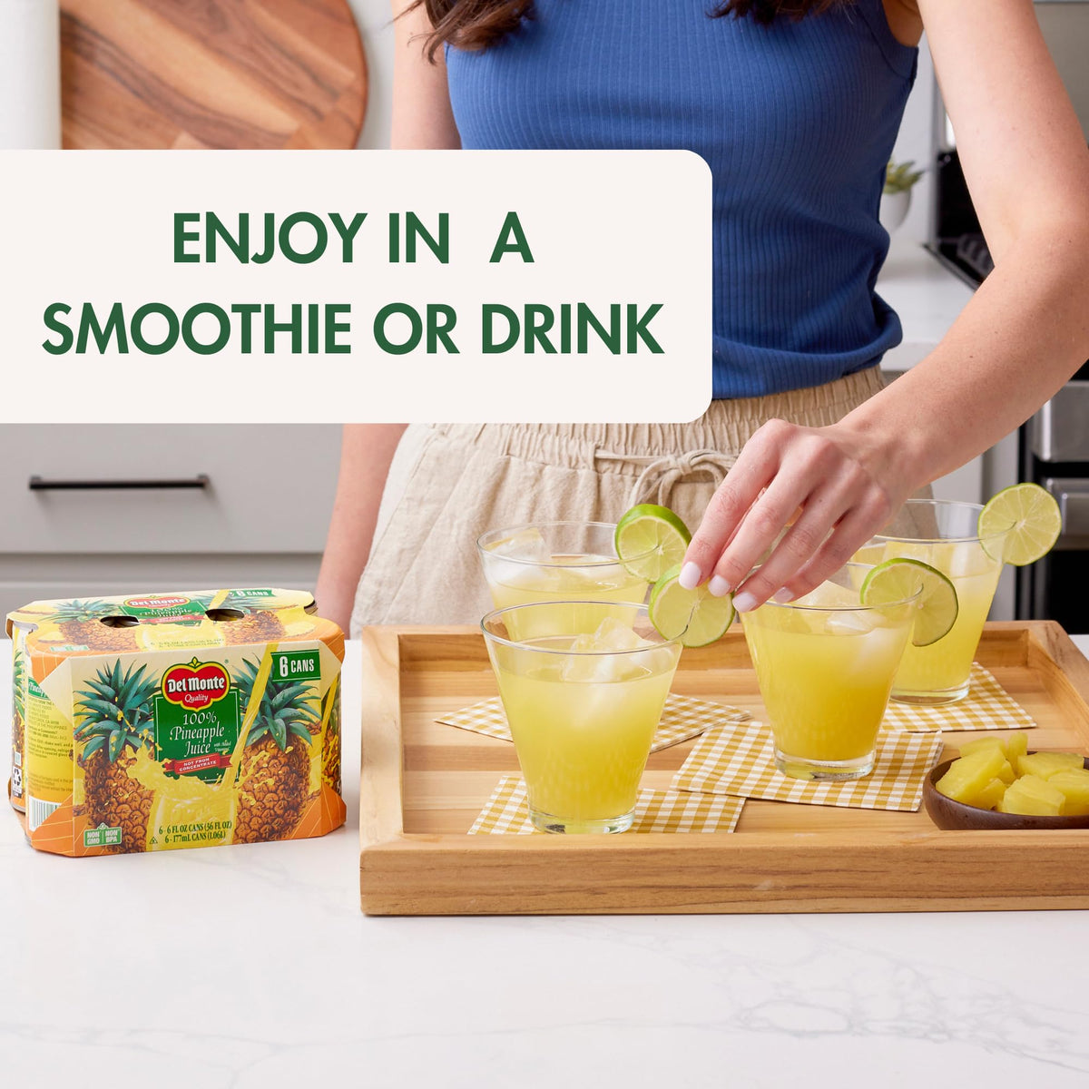 Del Monte 100% Pineapple Juice 24 cans, 6 fl oz.