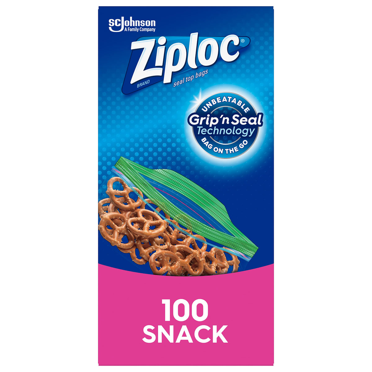 Ziploc Snack Bags, Value Pack, 100-pack