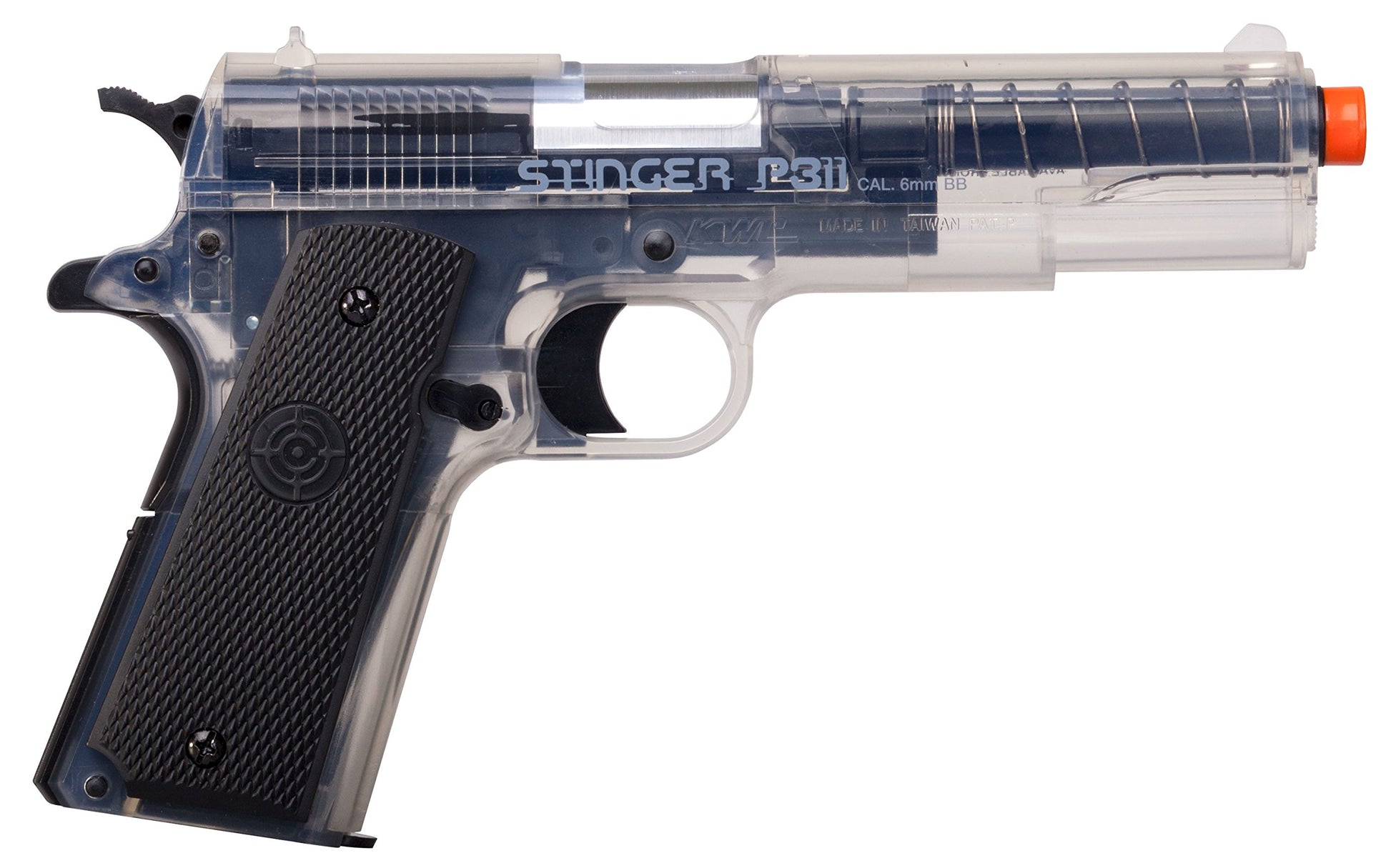 Crosman ASP311C Stinger P311C Spring-Powered Military-Style Airsoft Pistol, Clear/Black