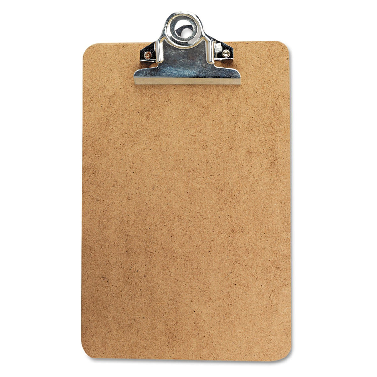 Universal Hardboard Clipboard, 0.75" Clip Capacity, Holds 5 x 8 Sheets, Brown, Small