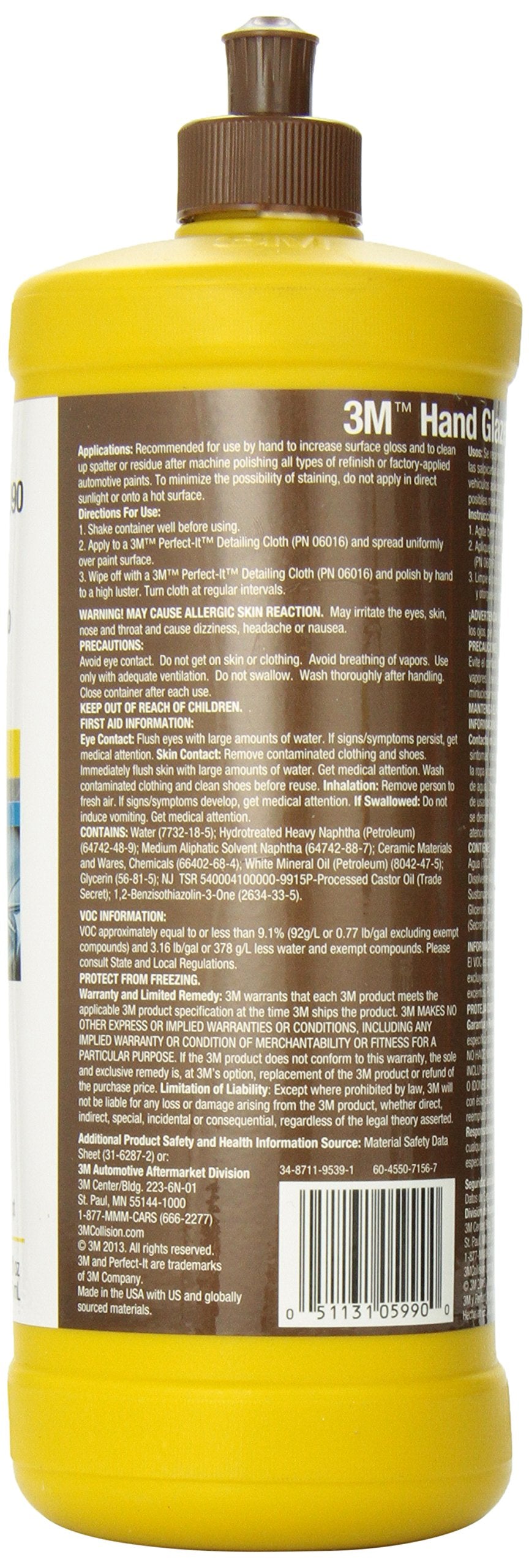 3M Hand Glaze, 05990, 1 qt (32 fl oz)