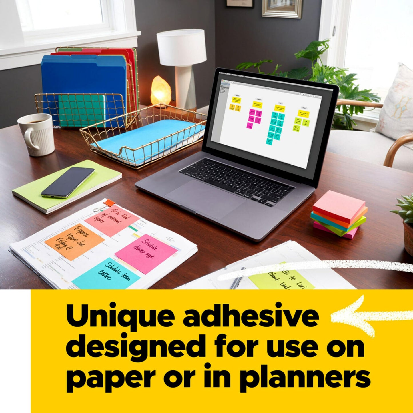 Post-it Notes 3x3 in 5 Pads America's #1 Favorite Sticky Notes, Poptimistic, Bright Colors, Clean Removal, Recyclable (655-5UC)