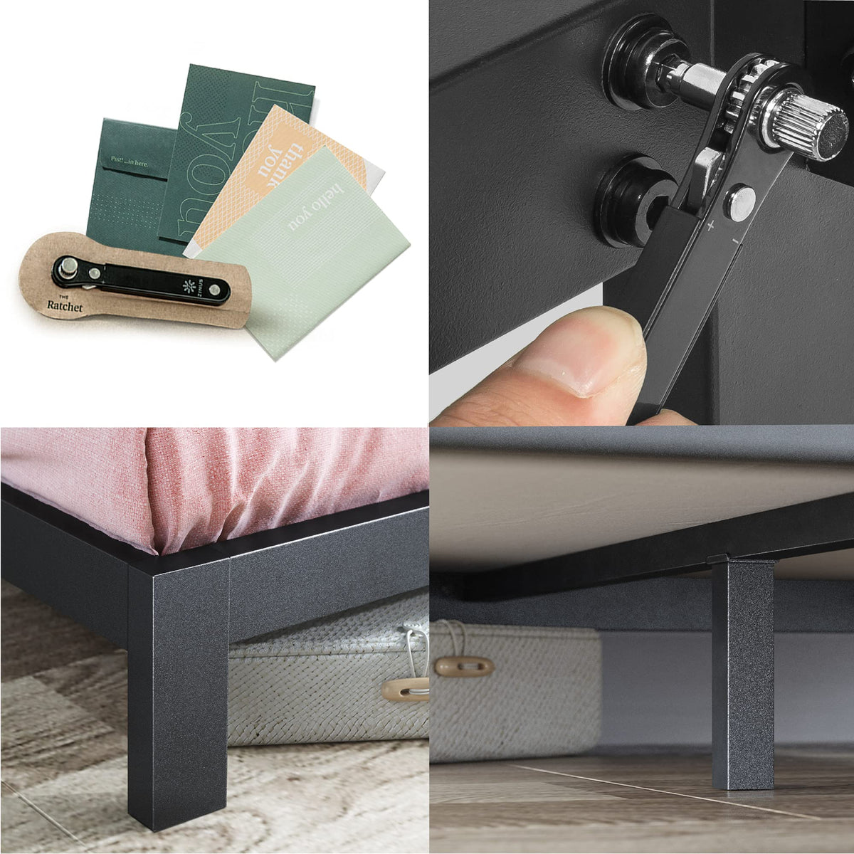ZINUS Arnav Metal Platform Bed Frame, Wood Slat Support, No Box Spring Needed, Easy Assembly, Black, Full