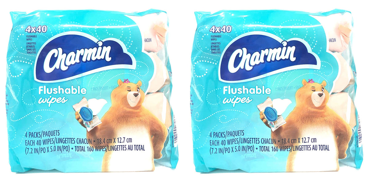 Charmin Flushable Wipes, 160 Count (Pack of 2)
