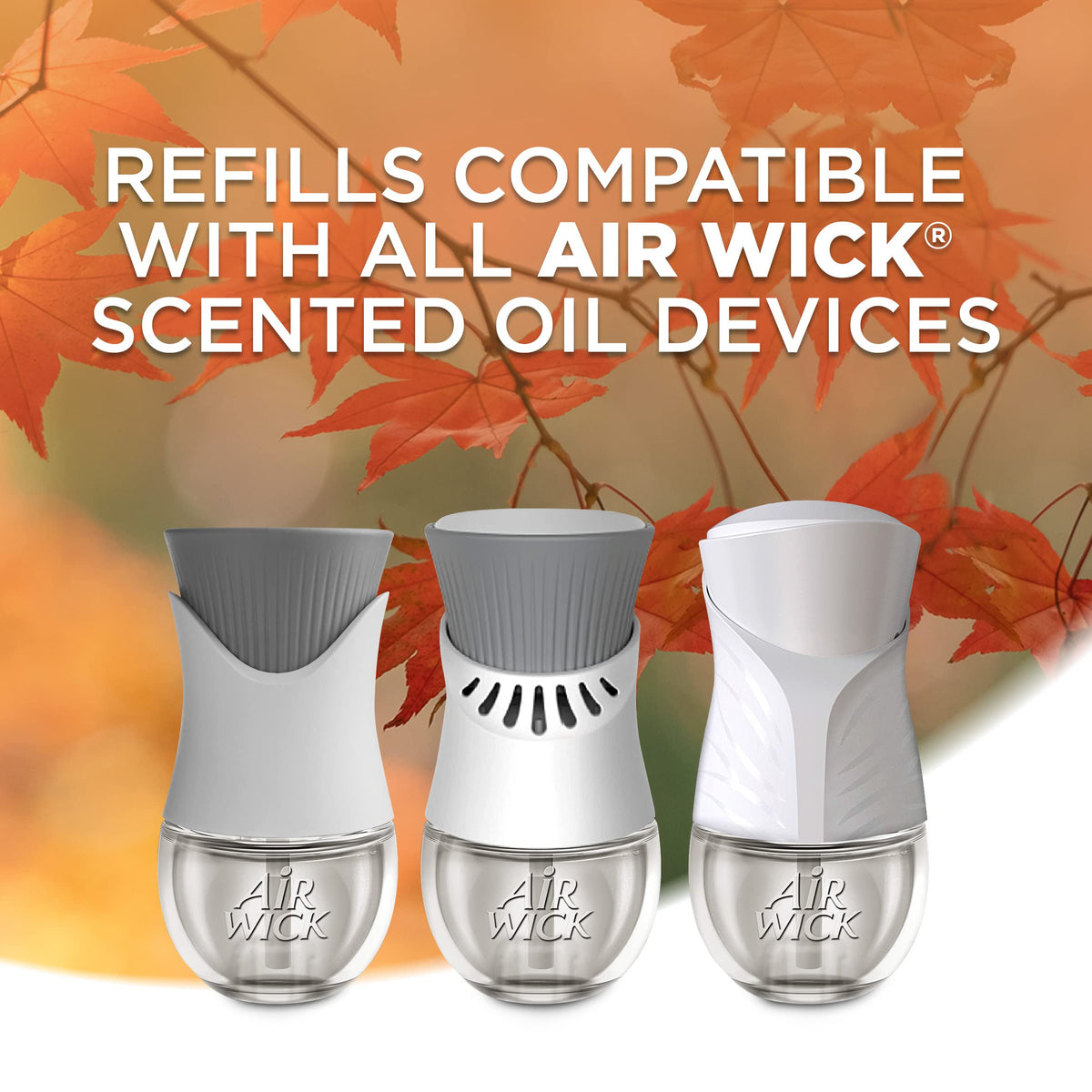 Air Wick Plug in Scented Oil Refill, 5ct, Warm Pear Cider, Essential Oils, Air Freshener Fall Scent, Fall décor