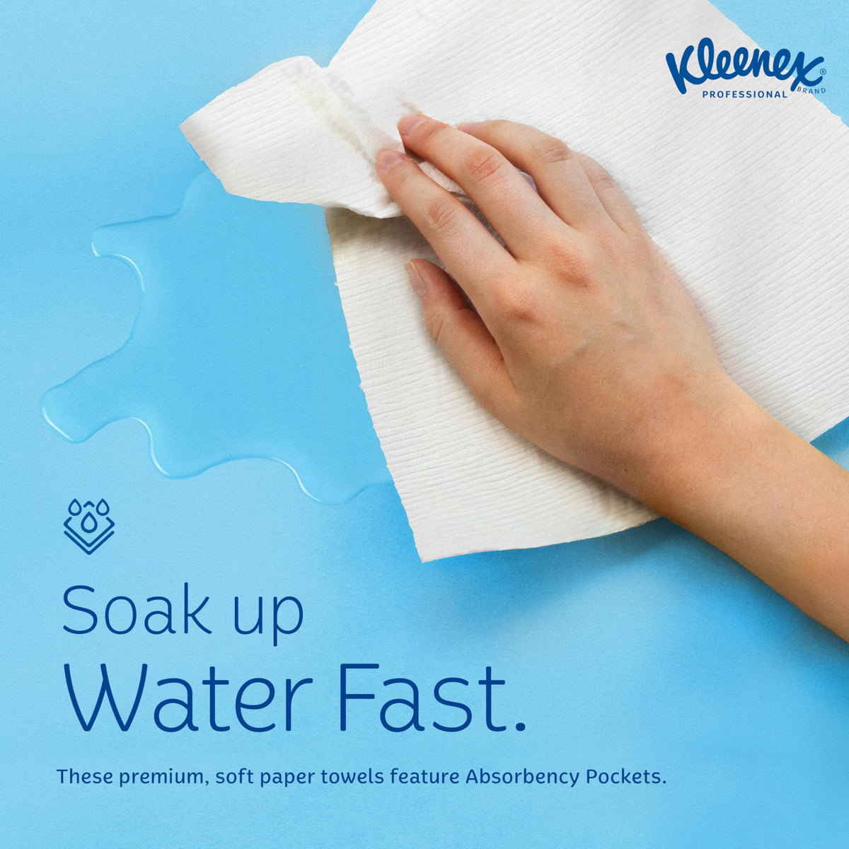 Kleenex® Professional Universal Multifold Paper Towels, Bulk (02046), Absorbency Pockets, 9.2" x 9.4" Towel, White (150 Sheets/Pack, 8 Packs/Case, 1,200 Sheet Total)