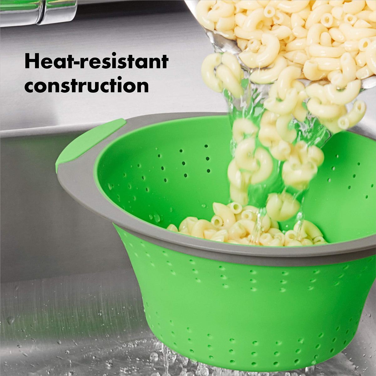 OXO Good Grips Silicone Collapsible Strainer, 2 Quart,Green