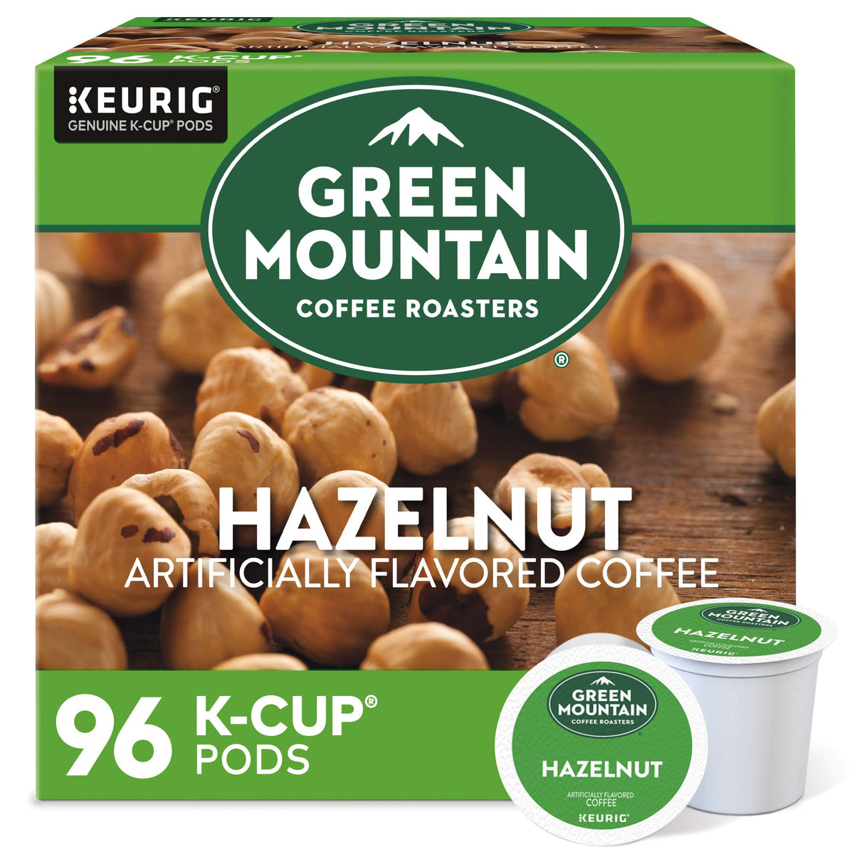 Green Mountain Coffee Roasters Hazelnut Coffee, Keurig Single-Serve K-Cup pods, Light Roast, 96 Count