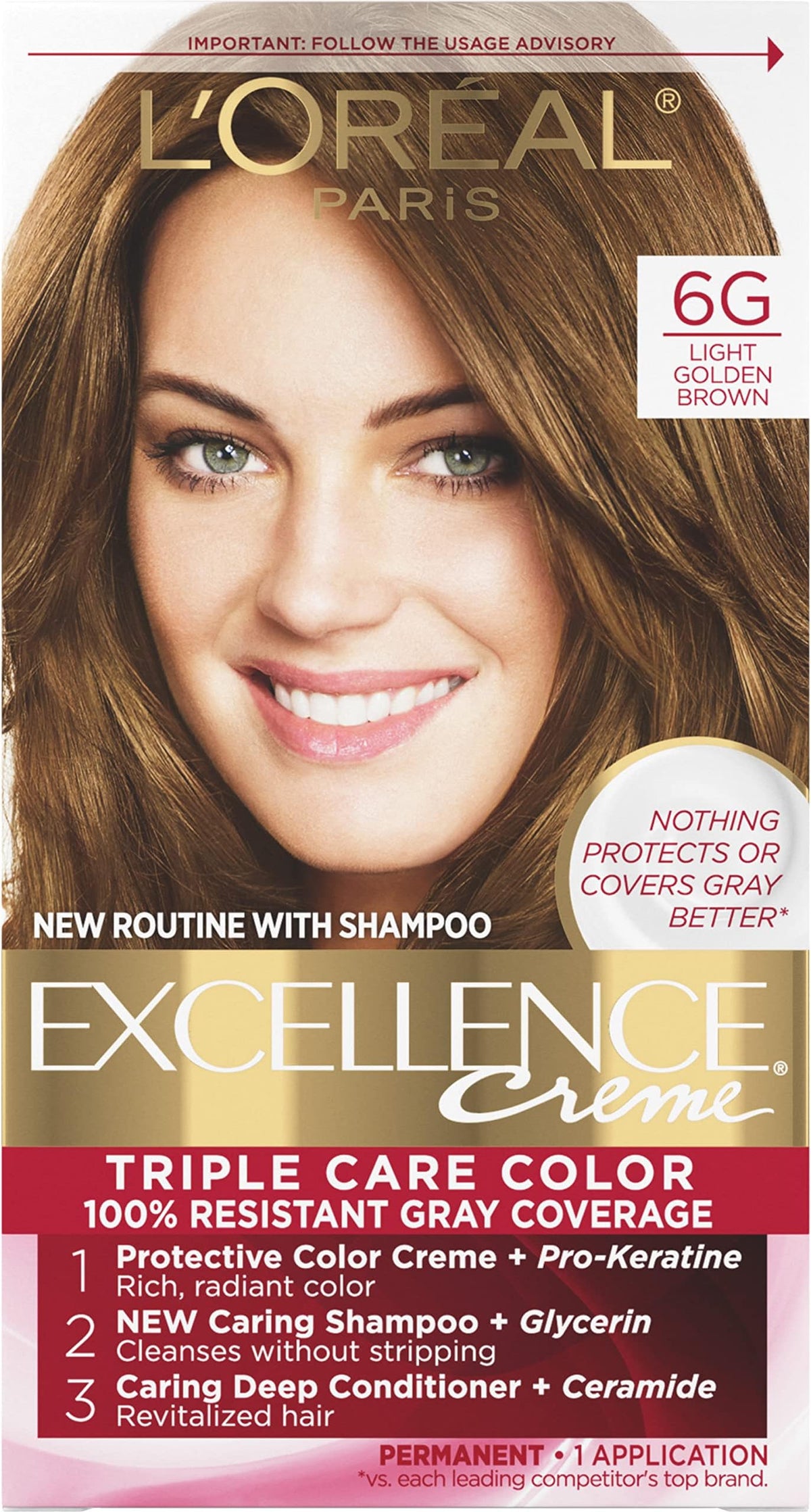 L'Oreal Excellence Cream #6g LT Gld Brwn product image 1