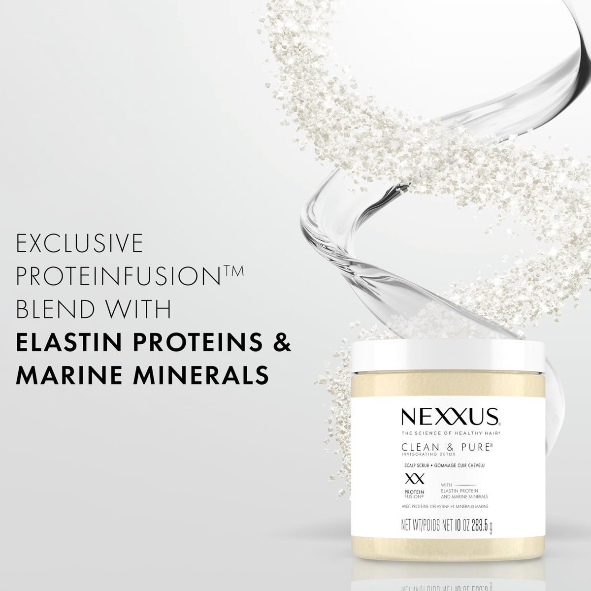 Nexxus Sulfate-Free Hair Scrub To Nourish & Clarify Exfoliating Scalp Scrub Silicone, Dye, & Paraben Free Hair Scrub 10 oz White