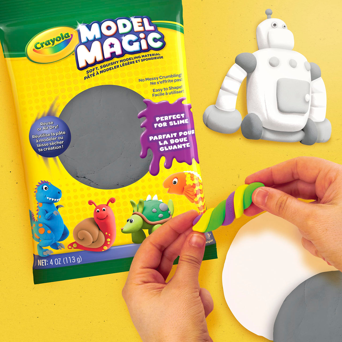 Crayola Model Magic in Gray, Modeling Clay Alternative, 4oz