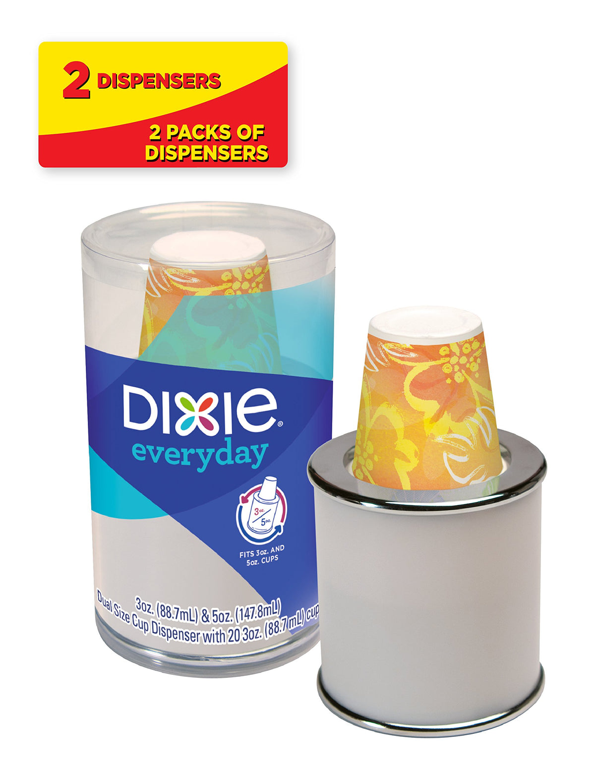 Dixie Bath Cup Dispenser, Combo Pack (Colors May Vary), 1 Count (Pack of 2)