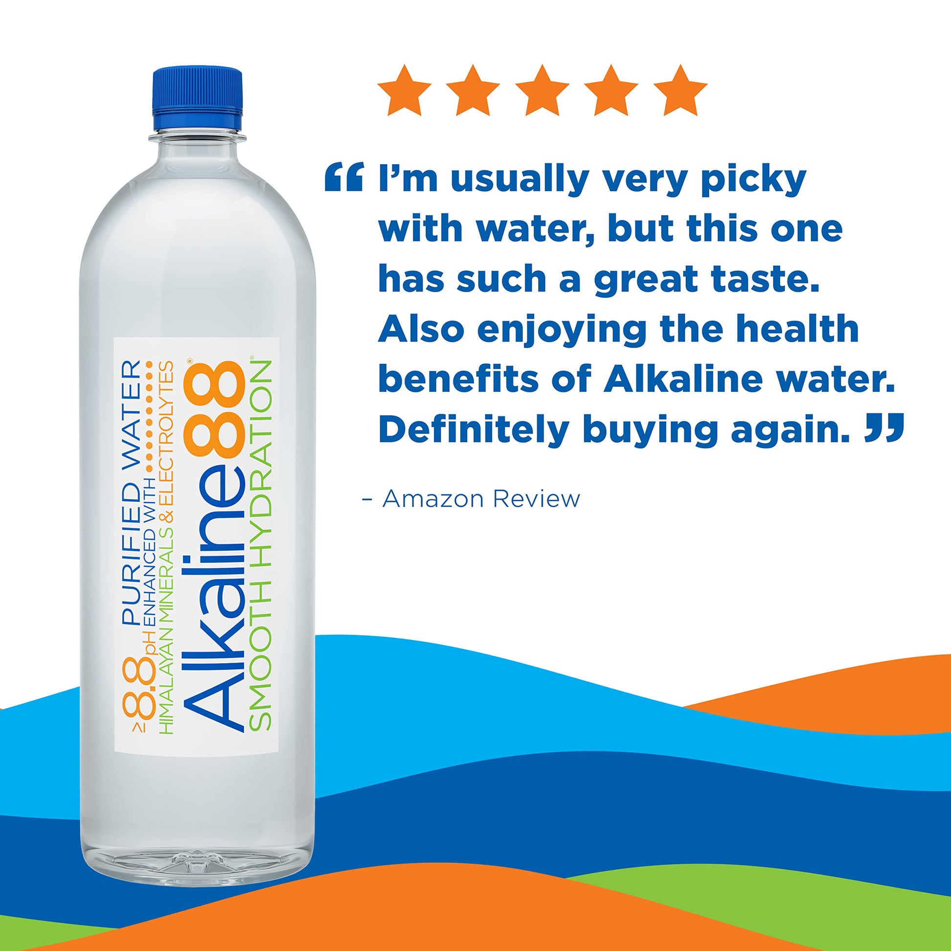 Alkaline88 Purified Ionized Water with Himalayan Minerals & Electrolytes for smooth taste; (12 pack) 1-Liter bottled water; Perfectly balanced for your body with 8.8ph;100% Recyclable.