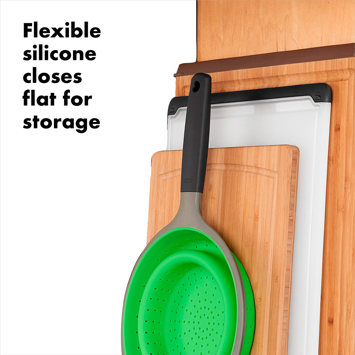 OXO Good Grips Silicone Collapsible Strainer, 2 Quart,Green