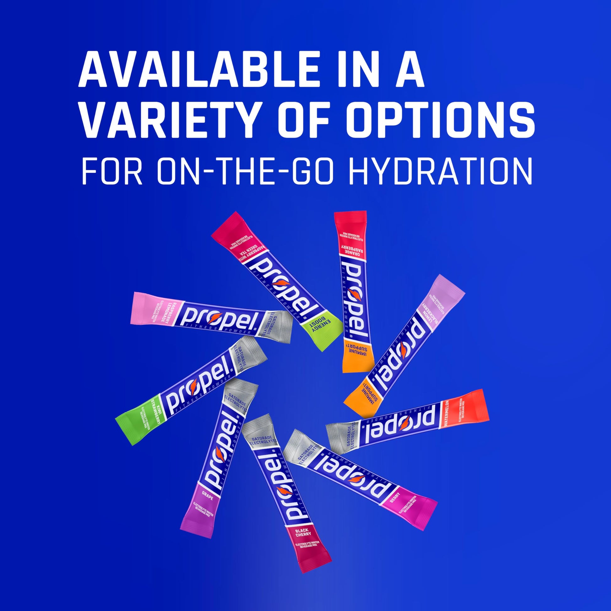 Propel Electrolyte Enhanced Water Drink Mix Powder Packets, Black Cherry, Zero Calorie & Zero Sugar Hydration with Electrolytes and Vitamins C & E (120 Packets)