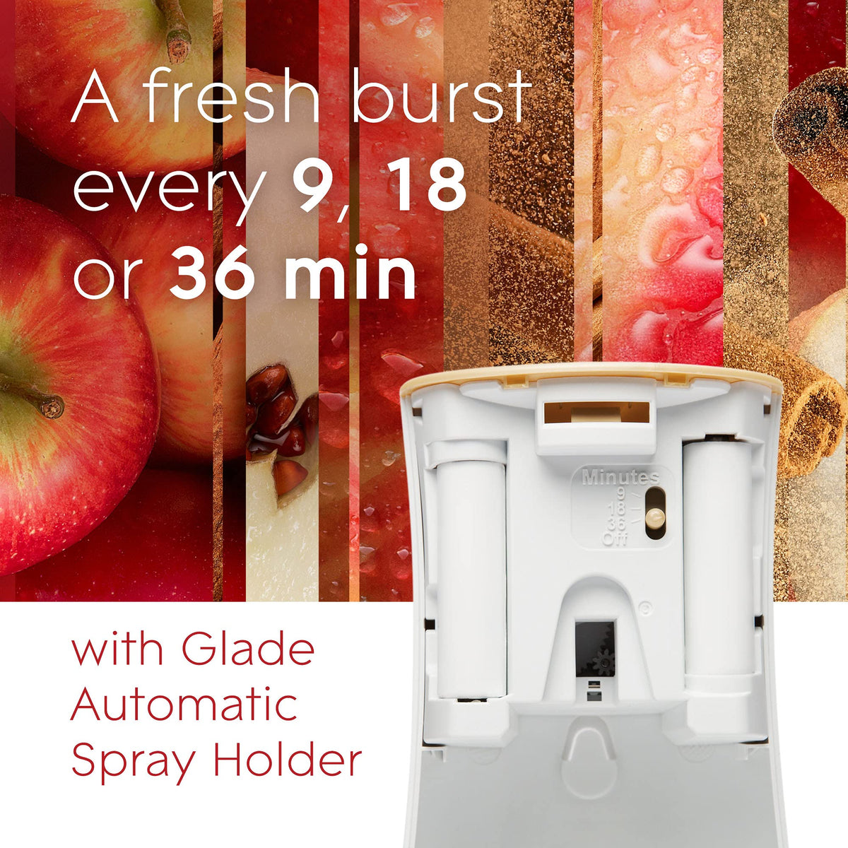 Glade Automatic Spray Refill, Air Freshener for Home and Bathroom, Apple Cinnamon, 6.2 Oz