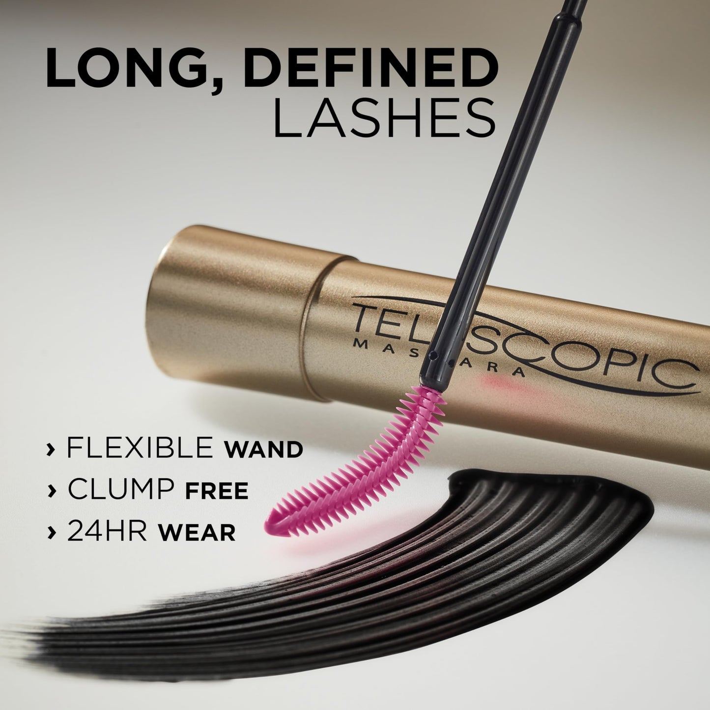 L'Oreal Paris Makeup Telescopic Original Lengthening, Lash Separating Mascara with Dual Precision Brush, Washable, Black, 0.27 Fl Oz., 2 Count