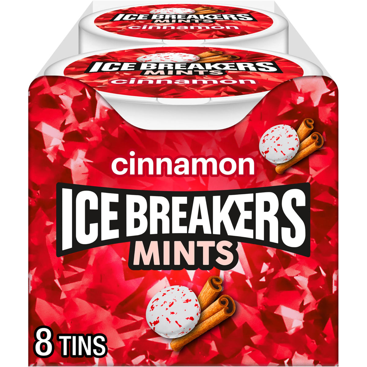 Ice Breakers Cinnamon Sugar Free Mints Tins, 1.5 oz (8 Count)