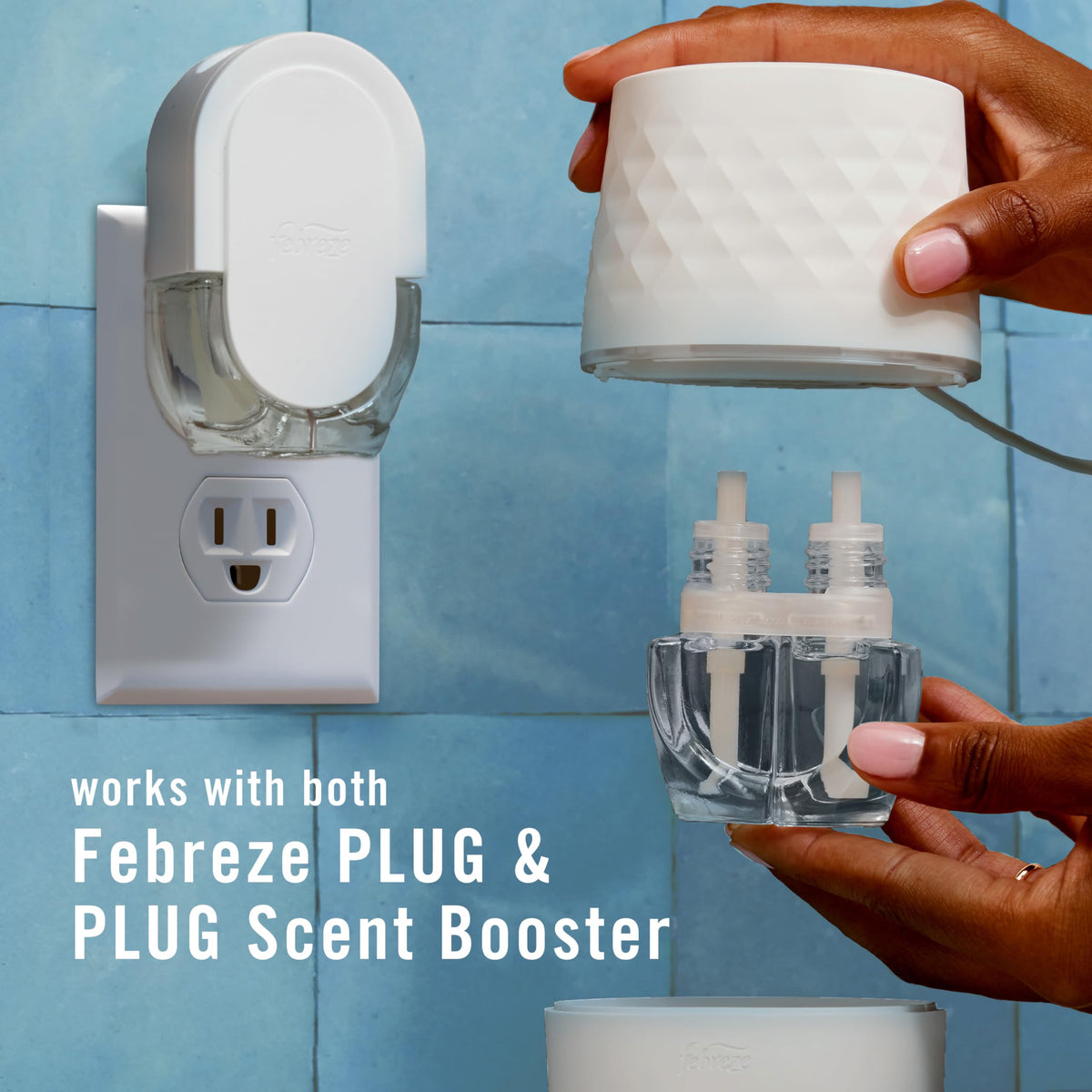 Febreze Plug Scent Booster Continuous Scent Device Oil Diffuser, Compatible with Febreze Air Freshener Plug in Refills