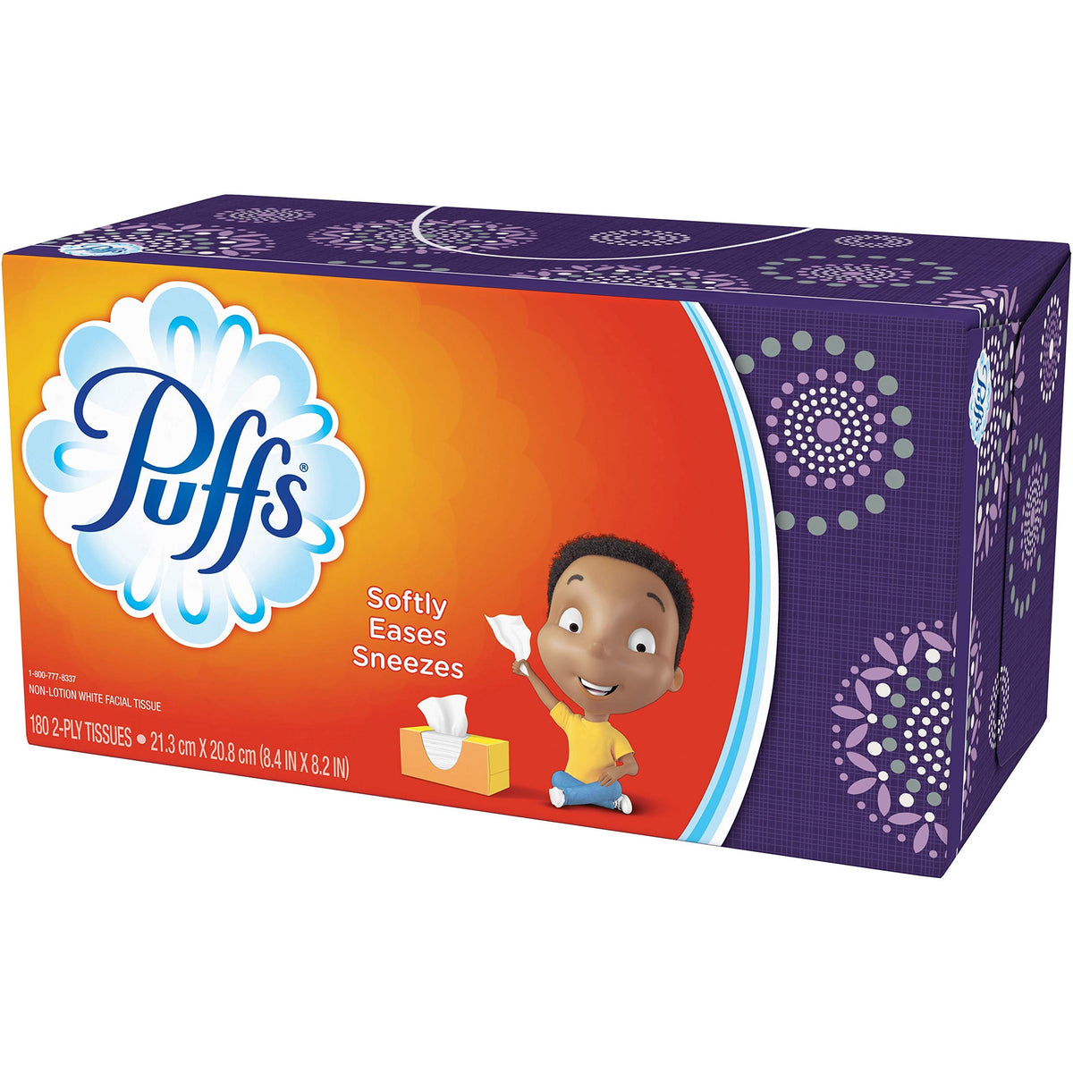 Puffs White Facial Tissue, 2-Ply, 180 Sheets/Box
